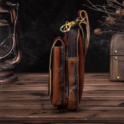 Genuine Leather Waist Pack with Secure Phone Pocket