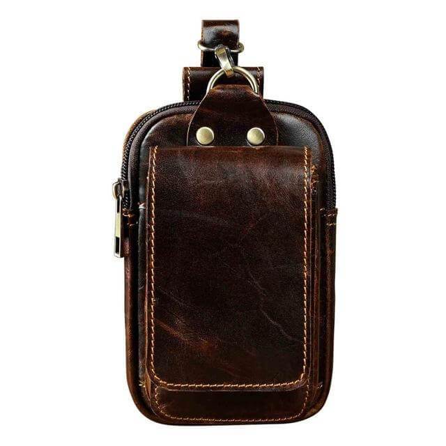Genuine Leather Waist Pack with Secure Phone Pocket