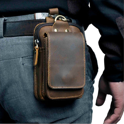 Genuine Leather Waist Pack with Secure Phone Pocket