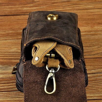 Genuine Leather Waist Pack with Secure Phone Pocket
