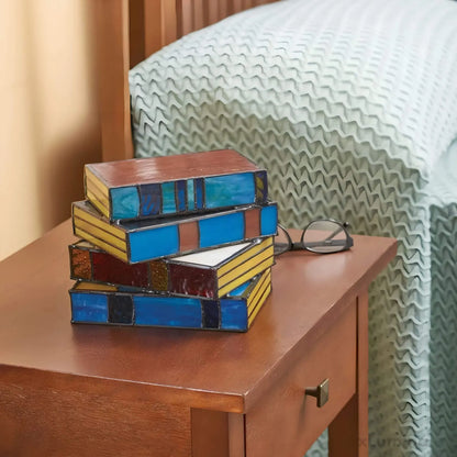 Literary Glow Table Lamp with Handcrafted Glass Design