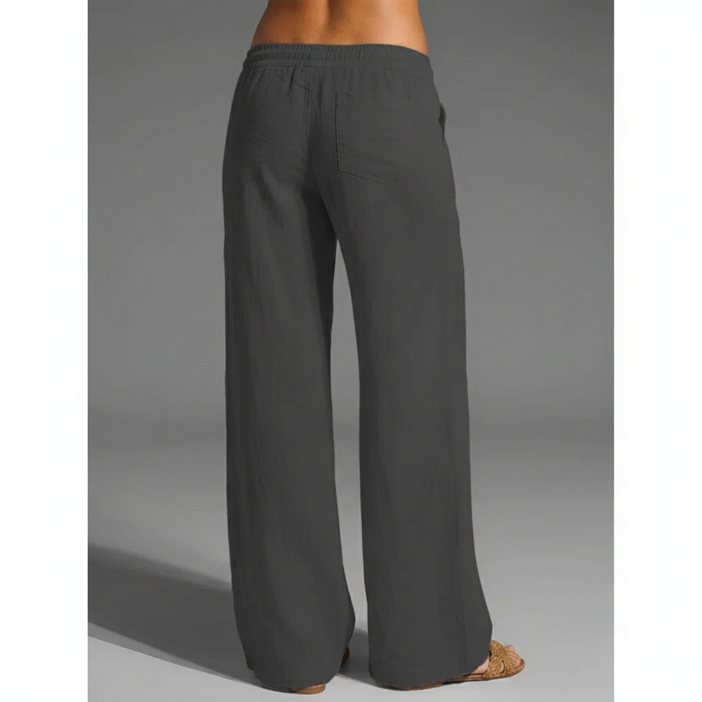 Breezy Cotton-Linen Pants with Stretchy Waistband for Summer Comfort