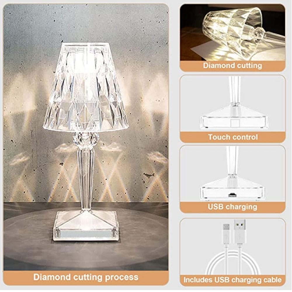 Radiant Gem Table Lamp with Chic Crystal Finish