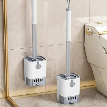 Wall-Mounted SmartClean Toilet Brush with Sleek Holder