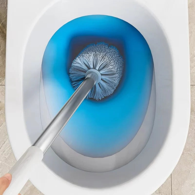 Wall-Mounted SmartClean Toilet Brush with Sleek Holder