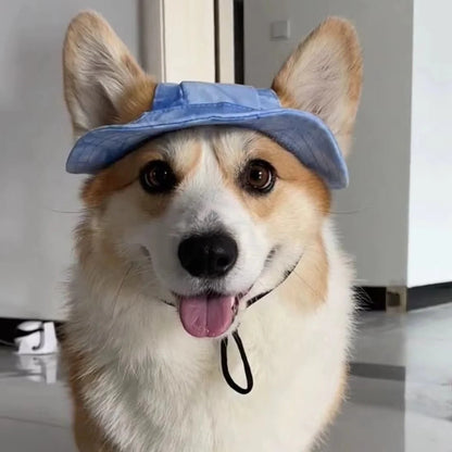 Summer Shade Dog Hat with Adjustable Chin Strap