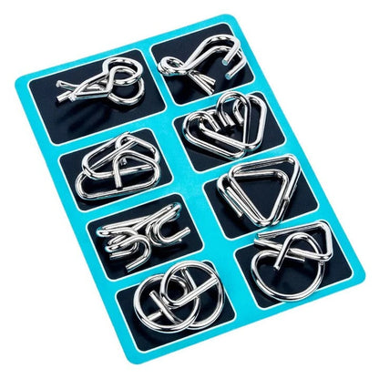 Engaging Metal Puzzle Ring Set: 8 Unique Challenges for All Ages
