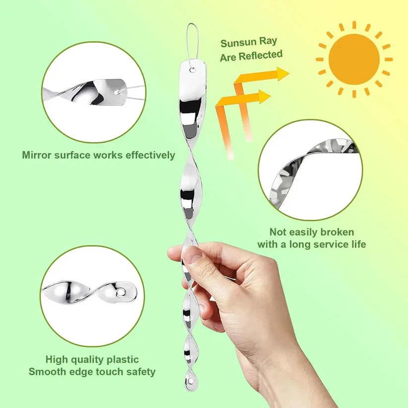 Whirlwind Reflective Bird Repellent Rods with Easy Hang System