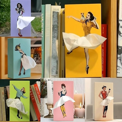 Charming Tissue Holder with Unique Skirt Design and Sturdy Base