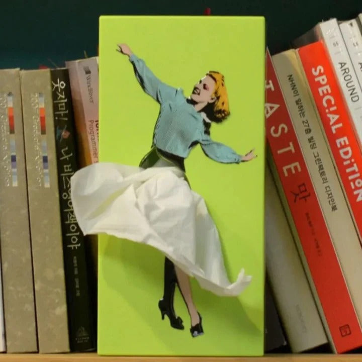 Charming Tissue Holder with Unique Skirt Design and Sturdy Base