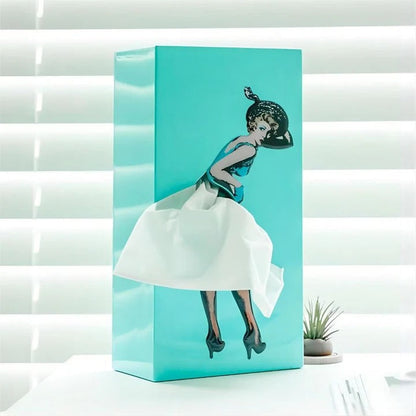 Charming Tissue Holder with Unique Skirt Design and Sturdy Base