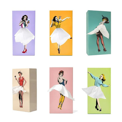 Charming Tissue Holder with Unique Skirt Design and Sturdy Base