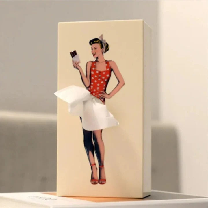 Charming Tissue Holder with Unique Skirt Design and Sturdy Base