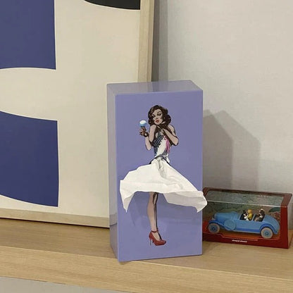 Charming Tissue Holder with Unique Skirt Design and Sturdy Base