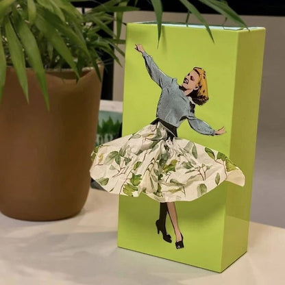 Charming Tissue Holder with Unique Skirt Design and Sturdy Base