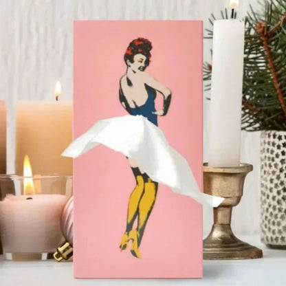 Charming Tissue Holder with Unique Skirt Design and Sturdy Base