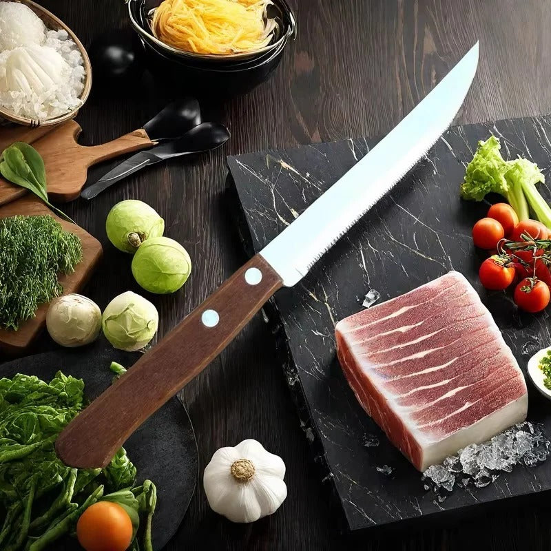 Elegant Steak Knives with Premium Wooden Handles