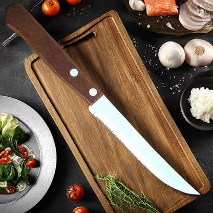 Elegant Steak Knives with Premium Wooden Handles