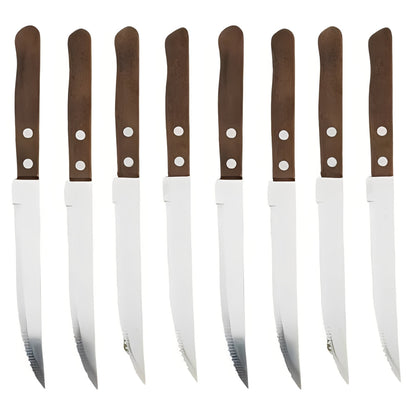 Elegant Steak Knives with Premium Wooden Handles