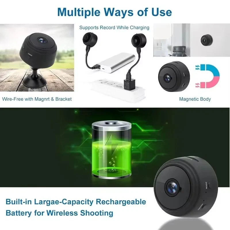 Compact 1080p HD Surveillance Camera with Audio and Night Vision