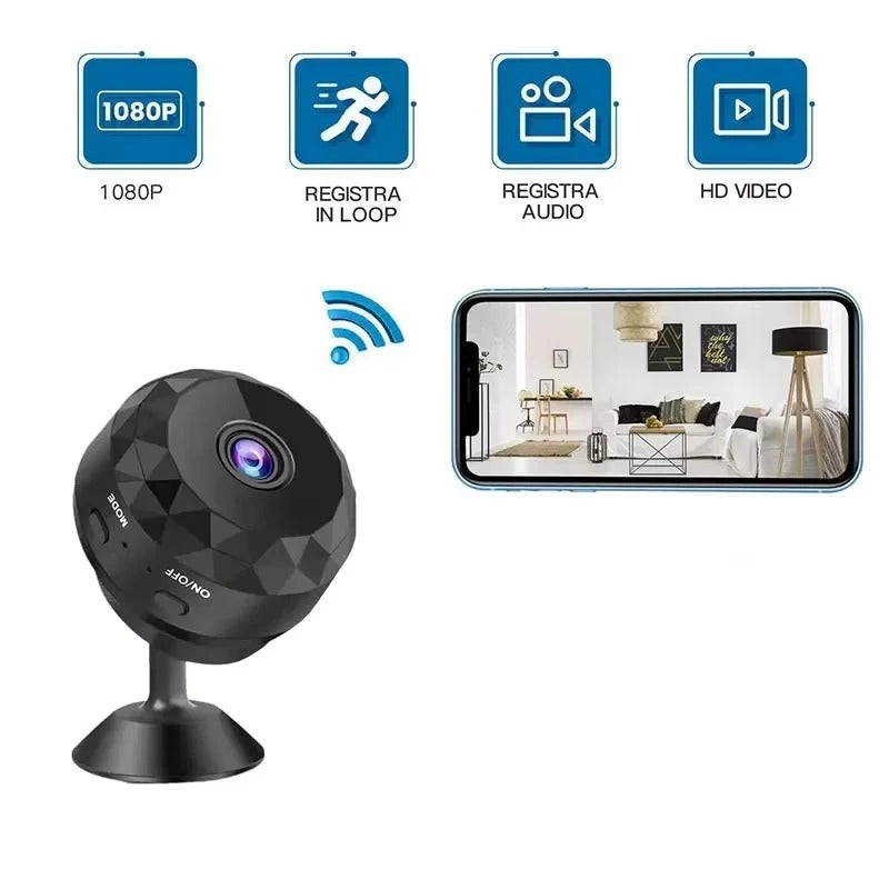 Compact 1080p HD Surveillance Camera with Audio and Night Vision