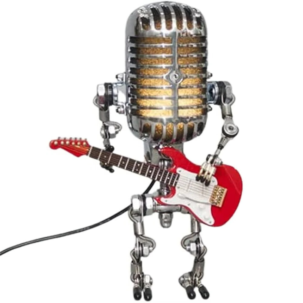 Artisan Robot Lamp with Guitar & Microphone Design