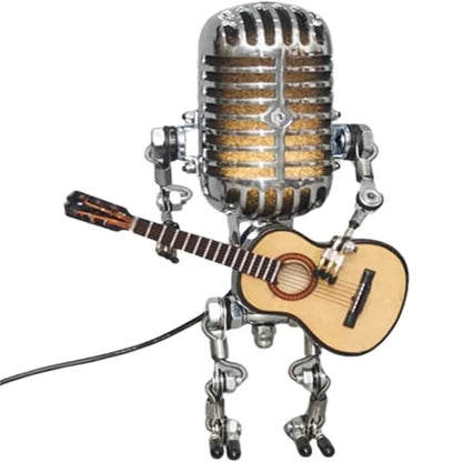 Artisan Robot Lamp with Guitar & Microphone Design