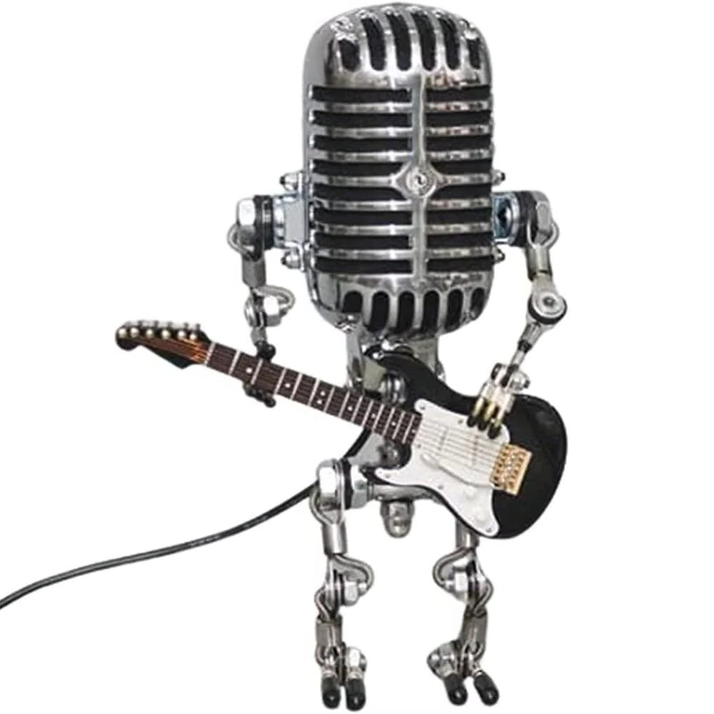 Artisan Robot Lamp with Guitar & Microphone Design