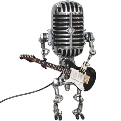 Artisan Robot Lamp with Guitar & Microphone Design