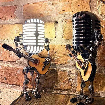 Artisan Robot Lamp with Guitar & Microphone Design