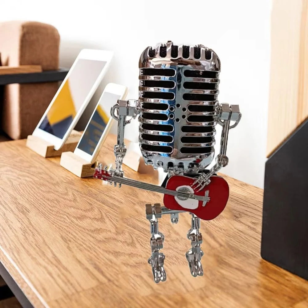 Artisan Robot Lamp with Guitar & Microphone Design