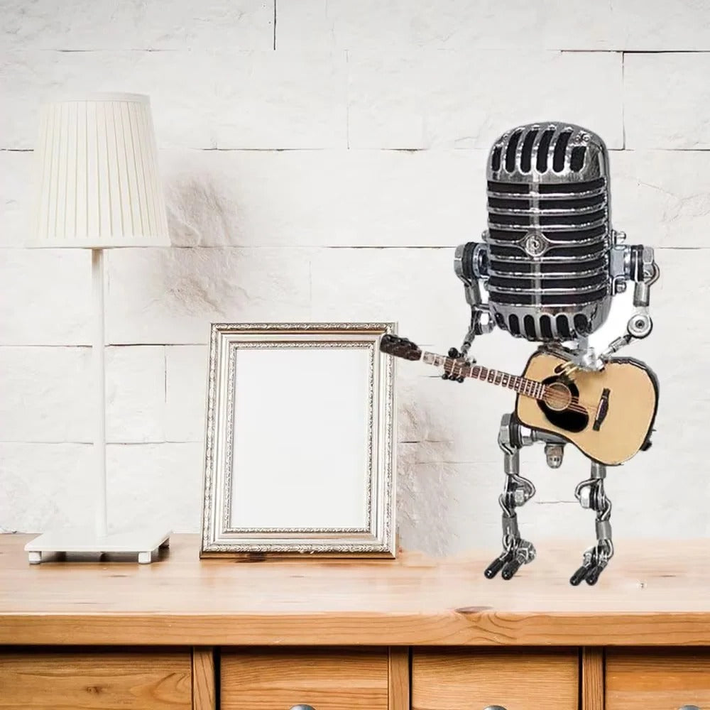 Artisan Robot Lamp with Guitar & Microphone Design