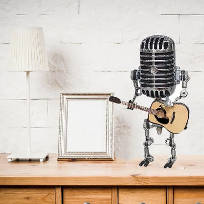 Artisan Robot Lamp with Guitar & Microphone Design