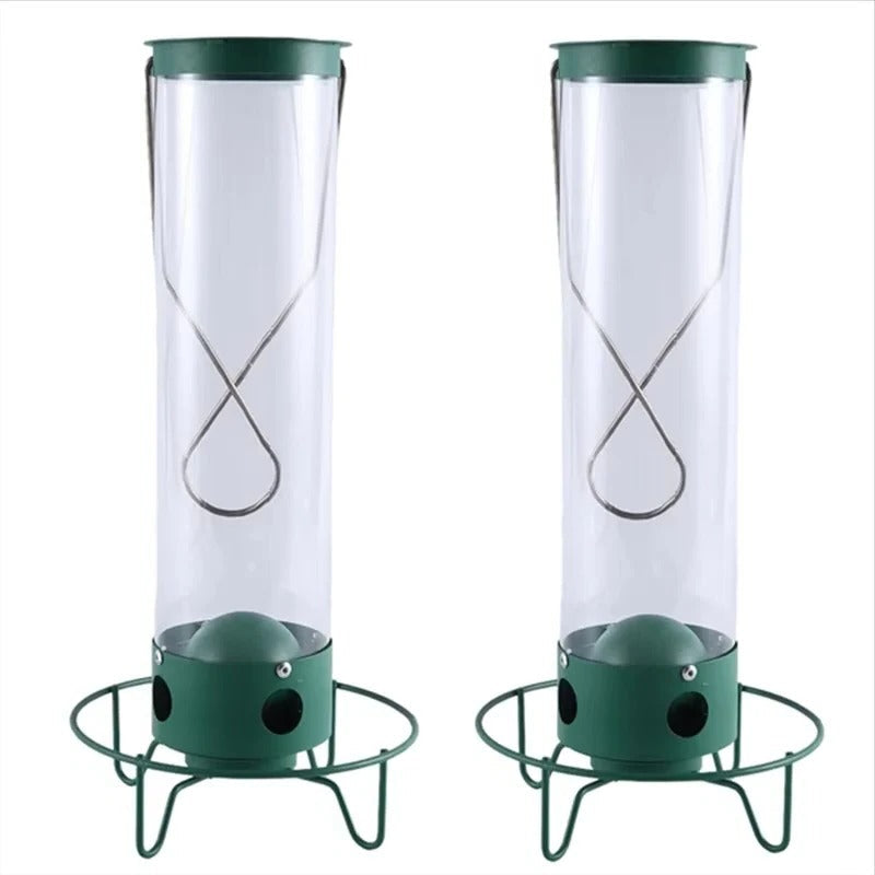 Sturdy Glass-Mounted Bird Feeder with Rotating Perch Feature