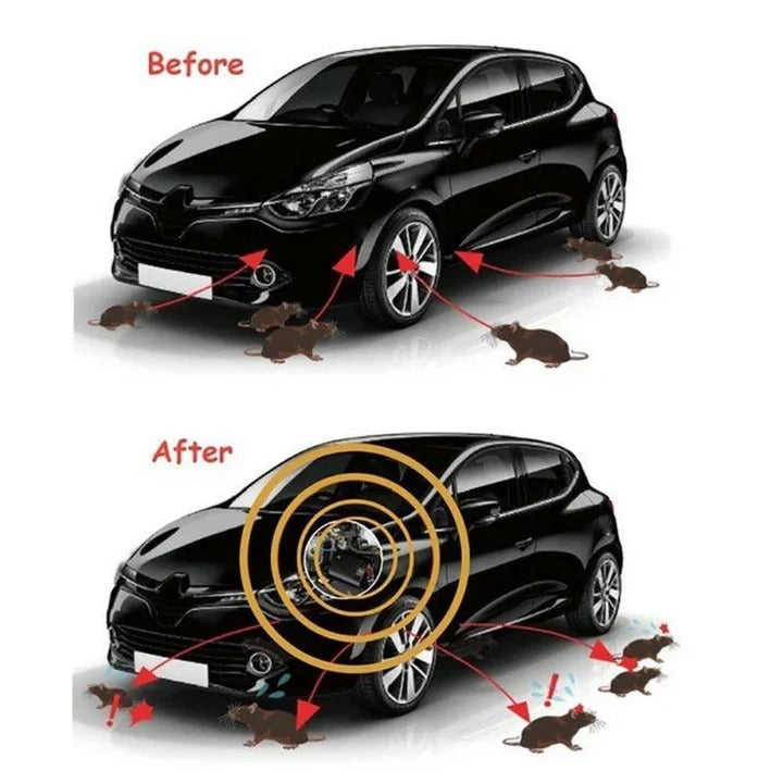 Compact Ultrasonic Rodent Defense System for Vehicles