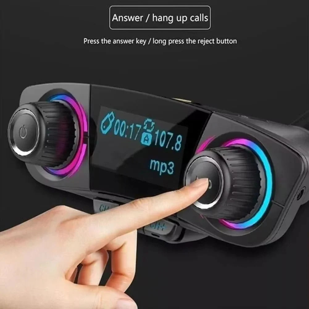 Smart Bluetooth Car Audio Transmitter with Dual USB Ports