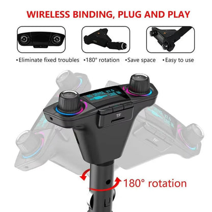 Smart Bluetooth Car Audio Transmitter with Dual USB Ports