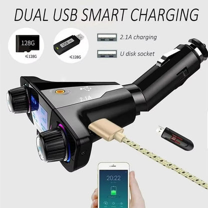 Smart Bluetooth Car Audio Transmitter with Dual USB Ports