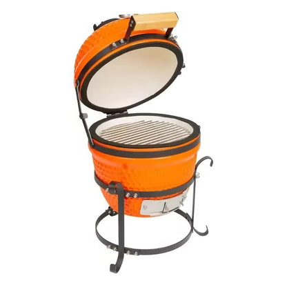 Portable 13-Inch Ceramic Charcoal Grill for Outdoor Cooking