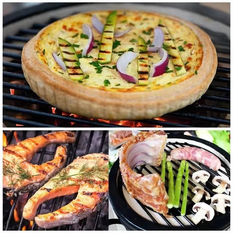 Portable 13-Inch Ceramic Charcoal Grill for Outdoor Cooking