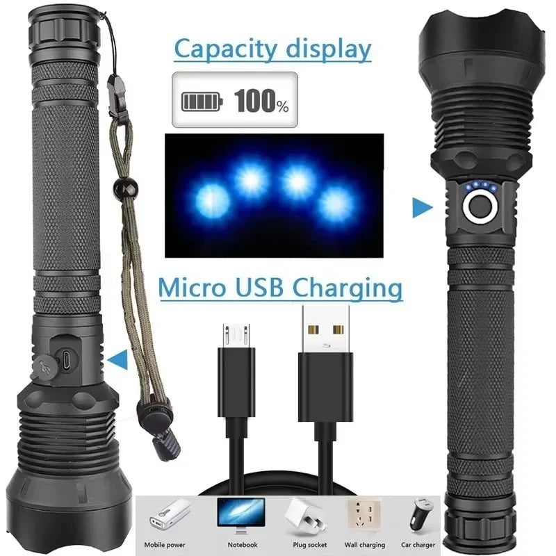 Versatile USB Rechargeable LED Torch with 5 Lighting Options