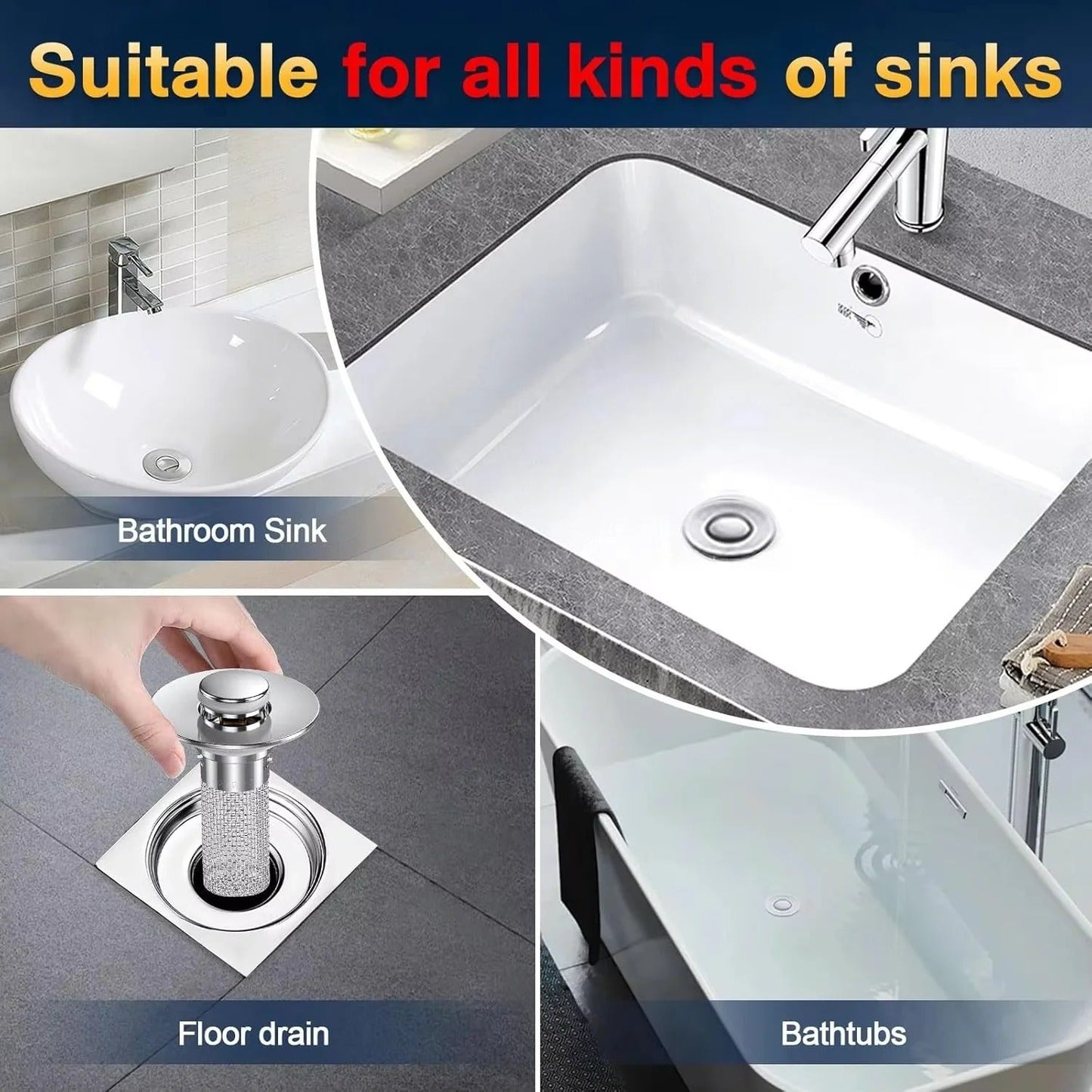 Versatile Push-Button Sink Drain Stopper for Home Use