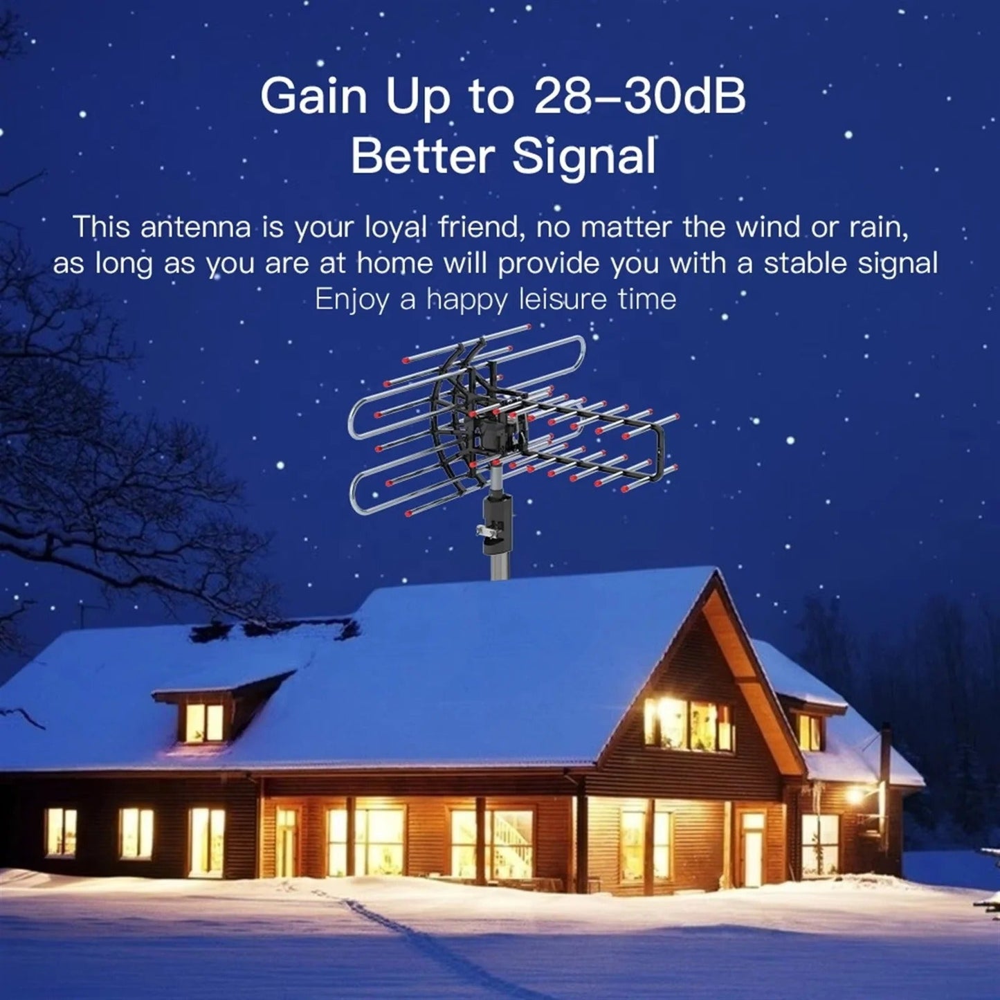 360-Degree Outdoor TV Antenna for Uninterrupted Signal Quality