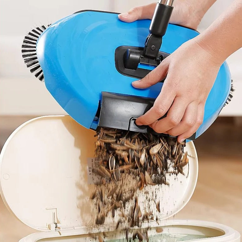 All-in-One Stainless Steel Cleaning Broom with Scraper and Dustpan