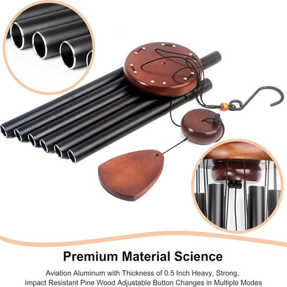 Elegant Aluminum and Wood Outdoor Chime for Gardens
