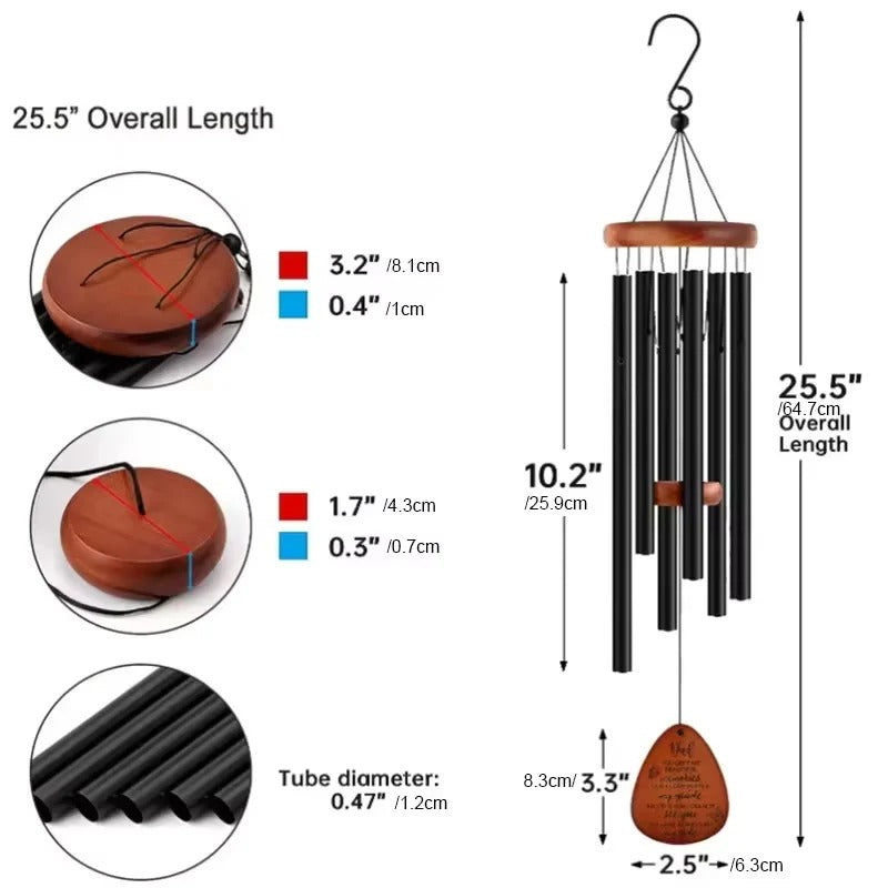 Elegant Aluminum and Wood Outdoor Chime for Gardens