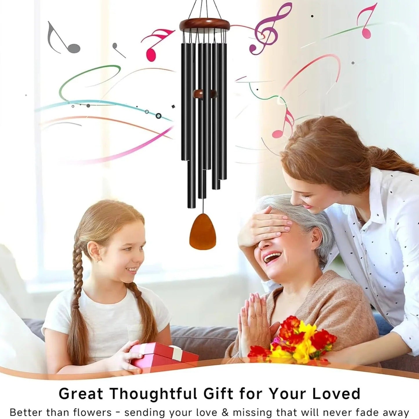 Elegant Aluminum and Wood Outdoor Chime for Gardens
