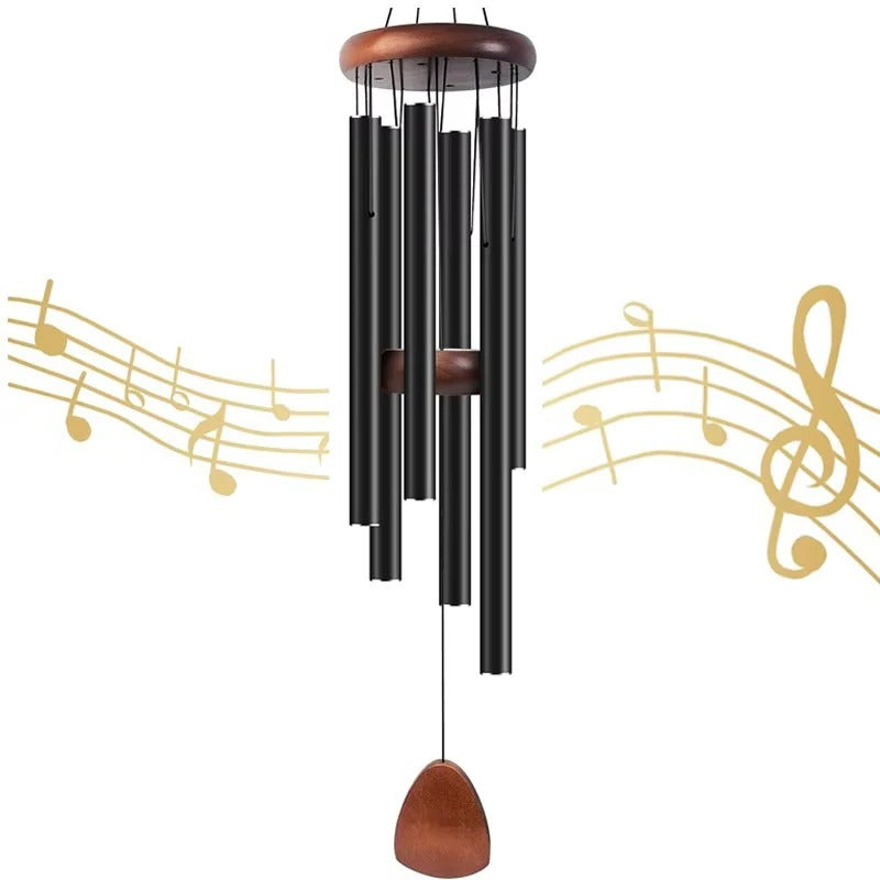 Elegant Aluminum and Wood Outdoor Chime for Gardens