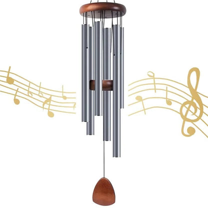 Elegant Aluminum and Wood Outdoor Chime for Gardens