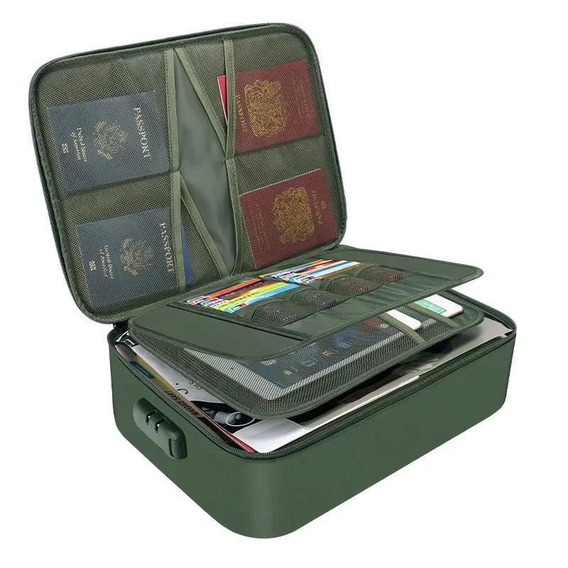 Versatile Travel Document Organizer with Secure Closure